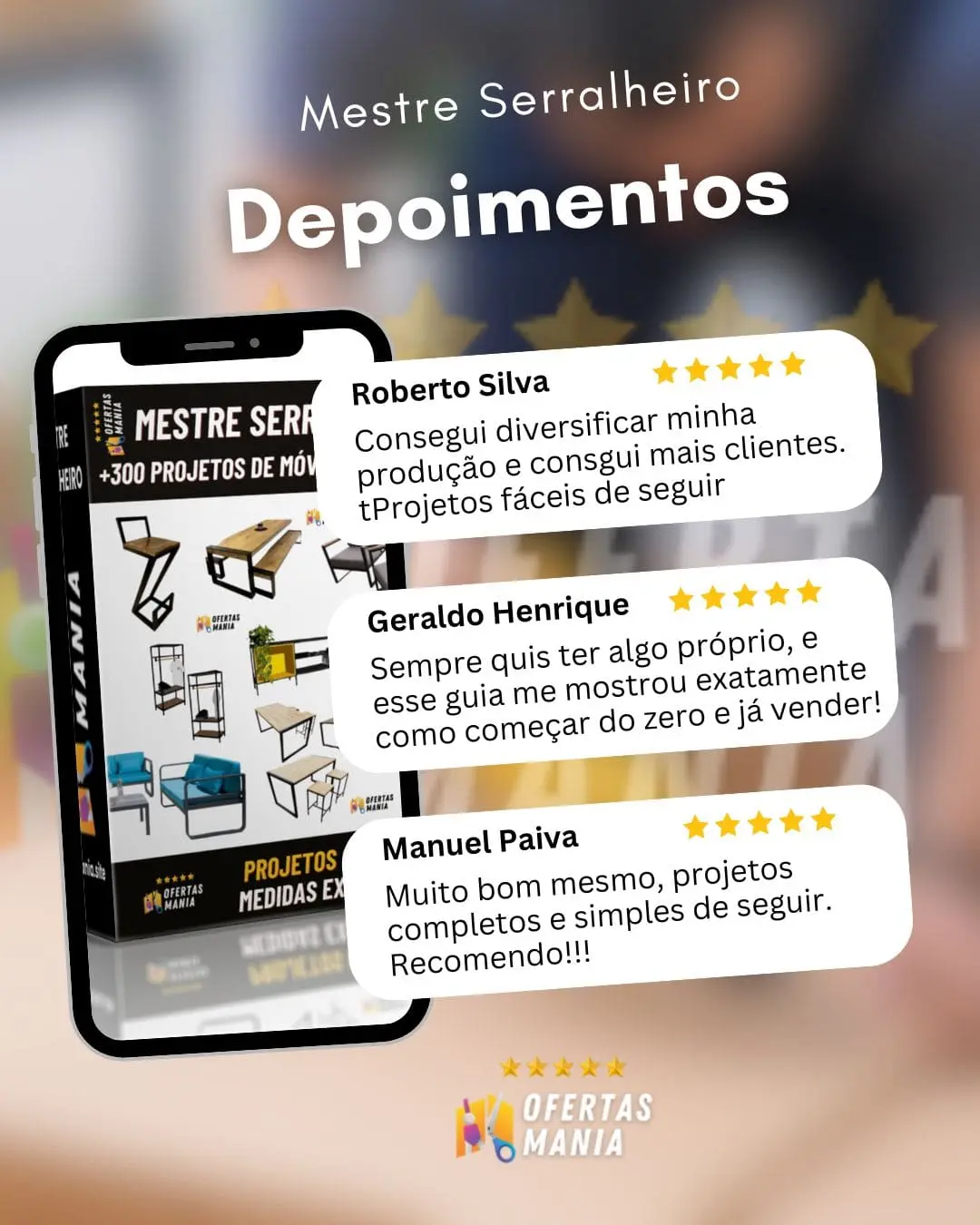 Depoimentos de clientes — Roberto Silva, Geraldo Henrique e Manuel Paiva
